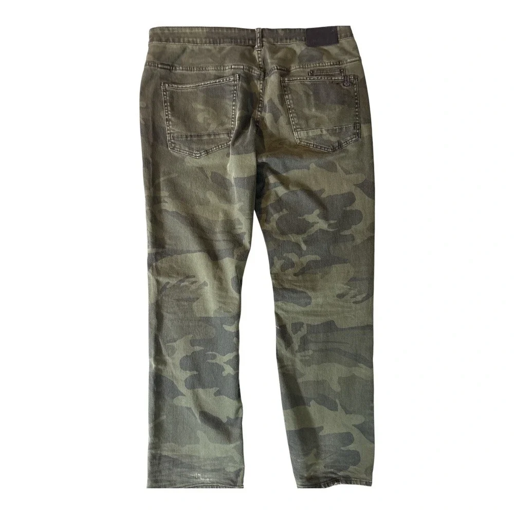 Buffalo David Bitton Mens Camo Straight Leg Jeans Green Camouflage 38x32
